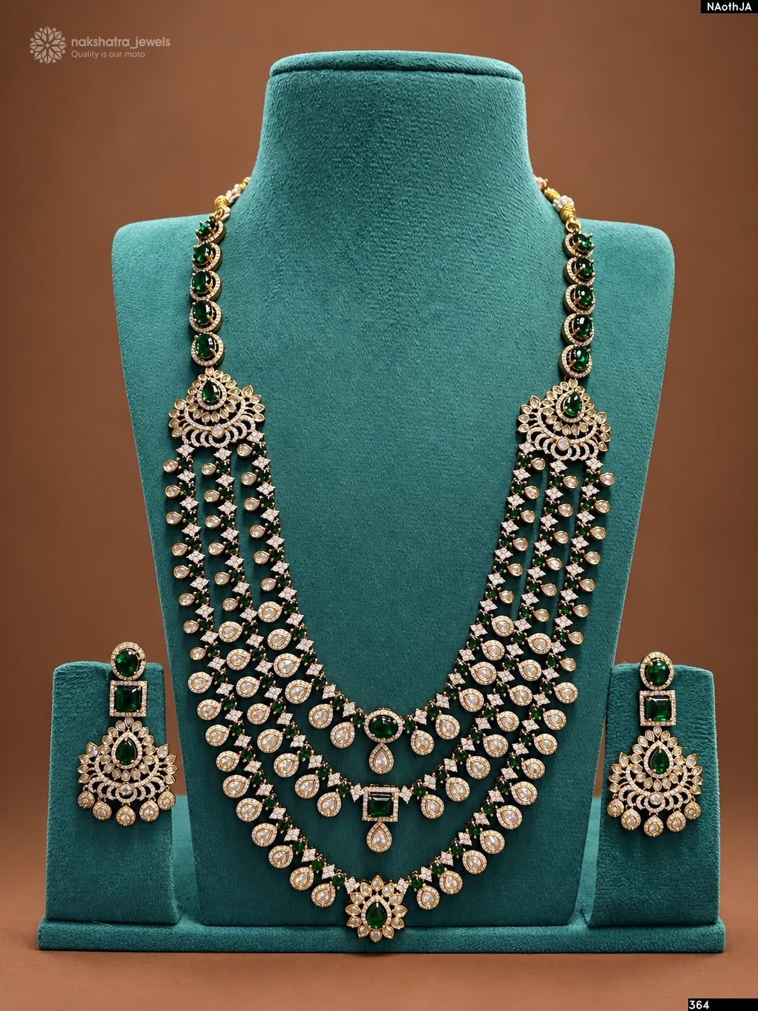 Victorian Polish AD Stones Bridal Layer Haram