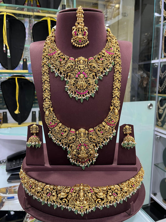 Nakshi Work with Jaadu Kundan Stones and Bridal Combo Set