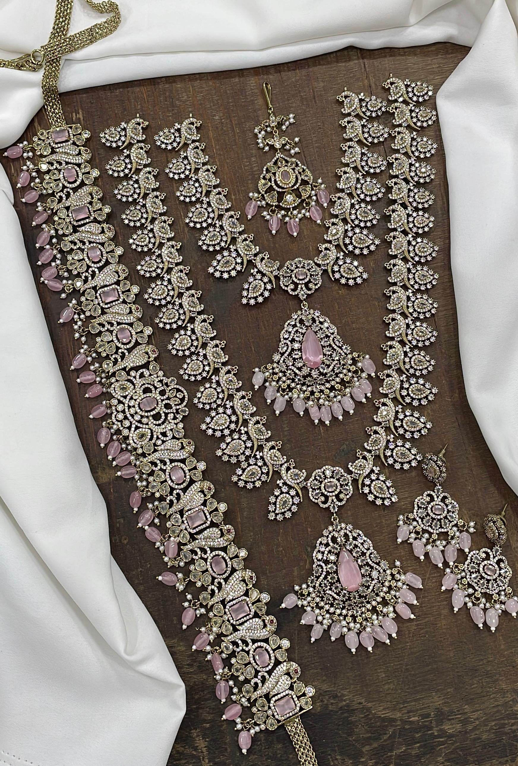 Victorian Polish with AD Stones Combo Set - Nakshatra Jewels