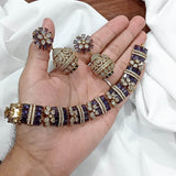 Victorian Polish with AD Stones Necklace - Nakshatra Jewels