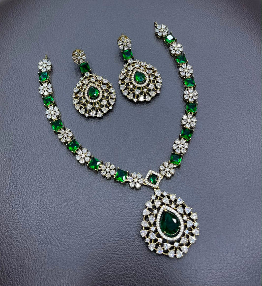 Victorian Polish AD Stones Necklace