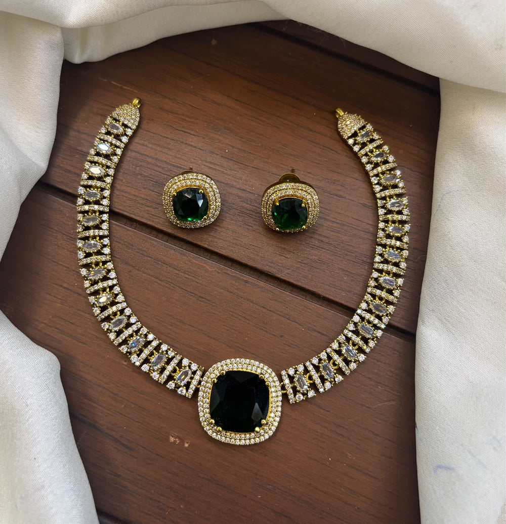 Victorian Polish AD Stones Necklace