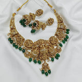 Nakshi work with Kempu & AD Stones Necklace - Nakshatra Jewels