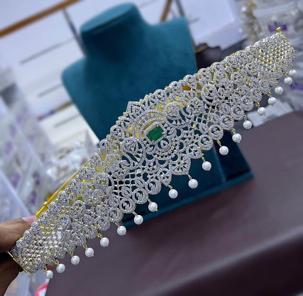 American Diamond Stones Bridal Hip Belt - Nakshatra Jewels
