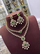 AD Stones Double Layer Necklace - Nakshatra Jewels
