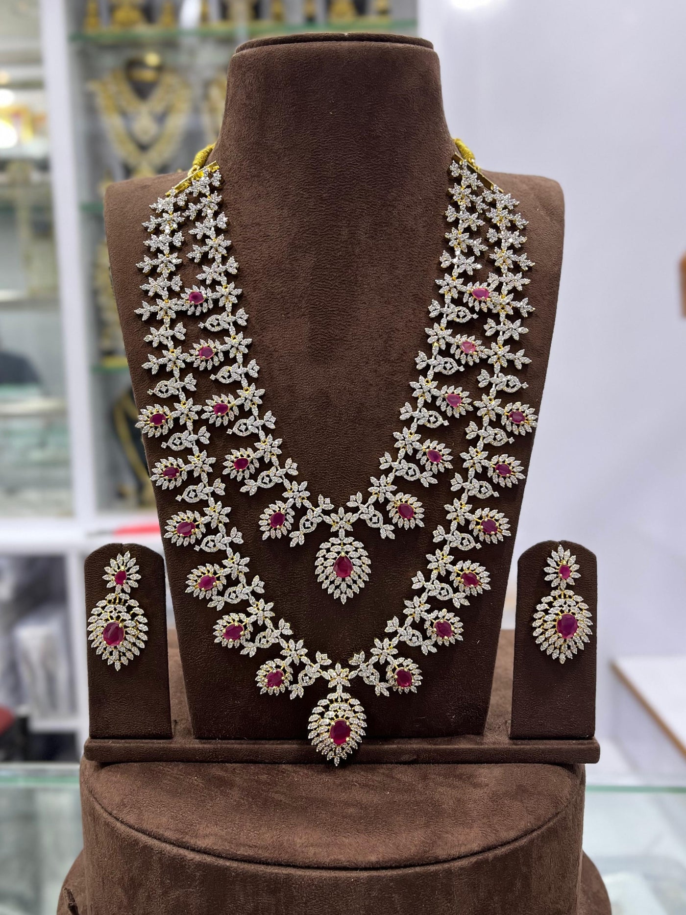 American Diamond Stones Bridal Layer Haram