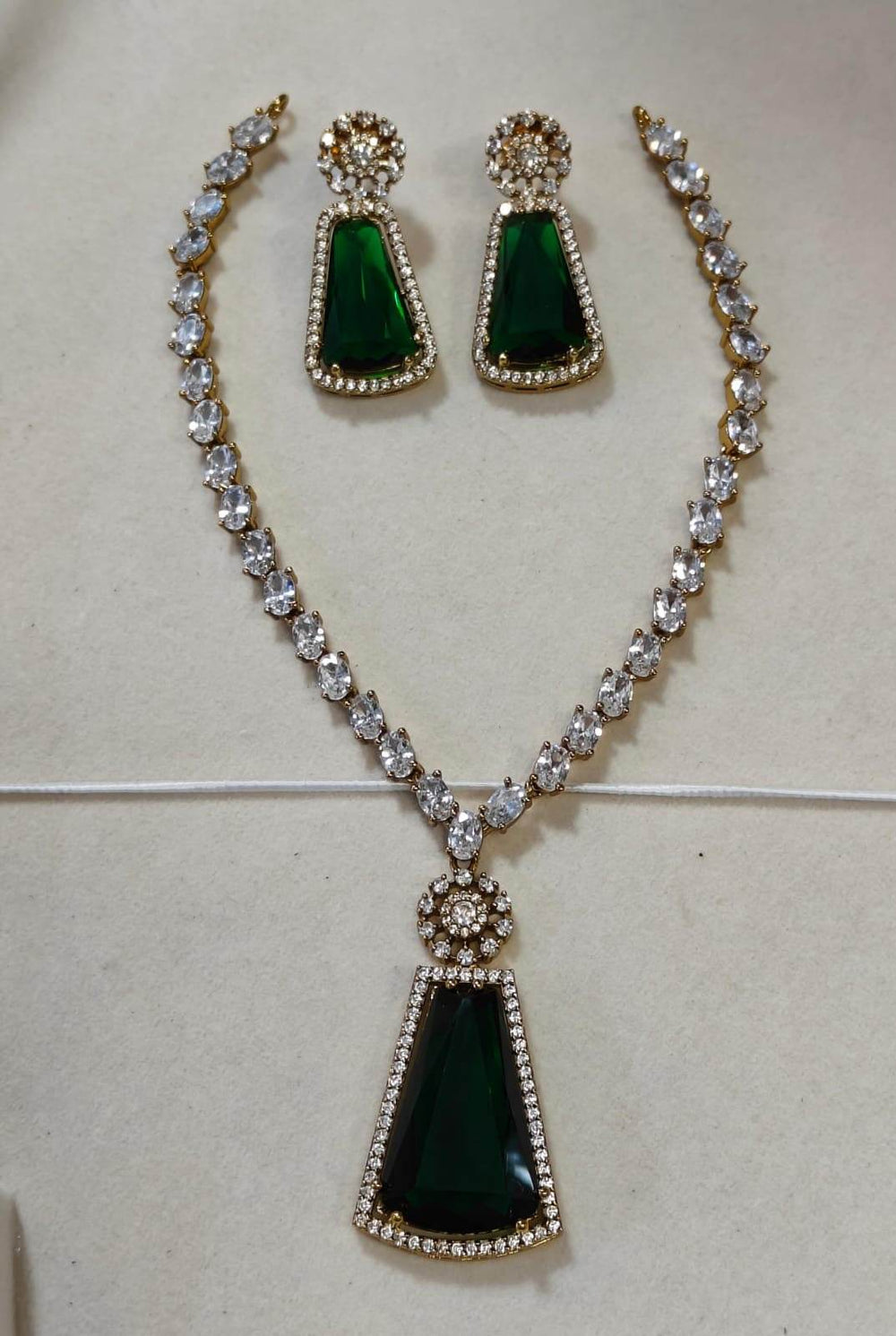 Victorian Polish with AD Stones Necklace - Nakshatra Jewels