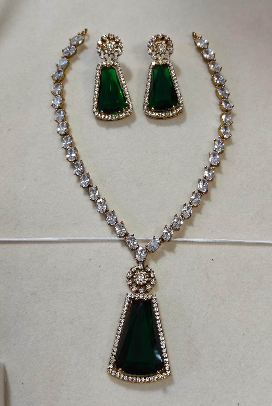 Victorian Polish with AD Stones Necklace