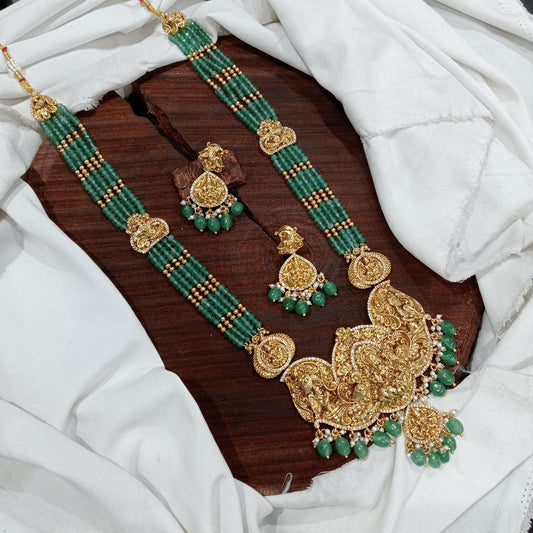 Nakshi Work Bridal Pendent with Beads Haram