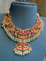 Jadau Kundan Stones Bridal Necklace - Nakshatra Jewels