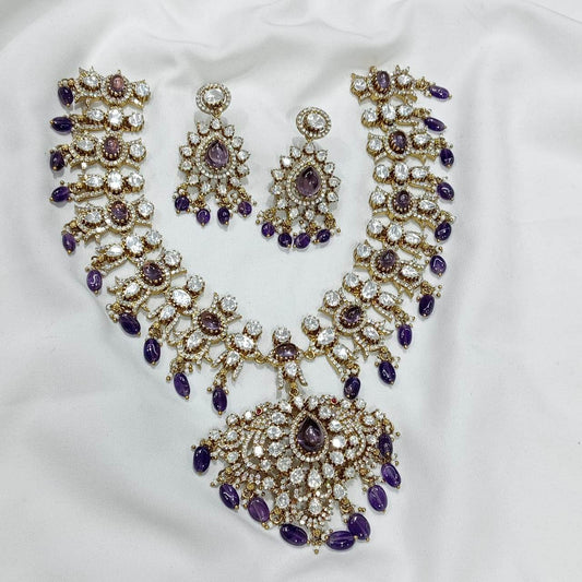 Moissanite Stones Bridal Necklace - Nakshatra Jewels