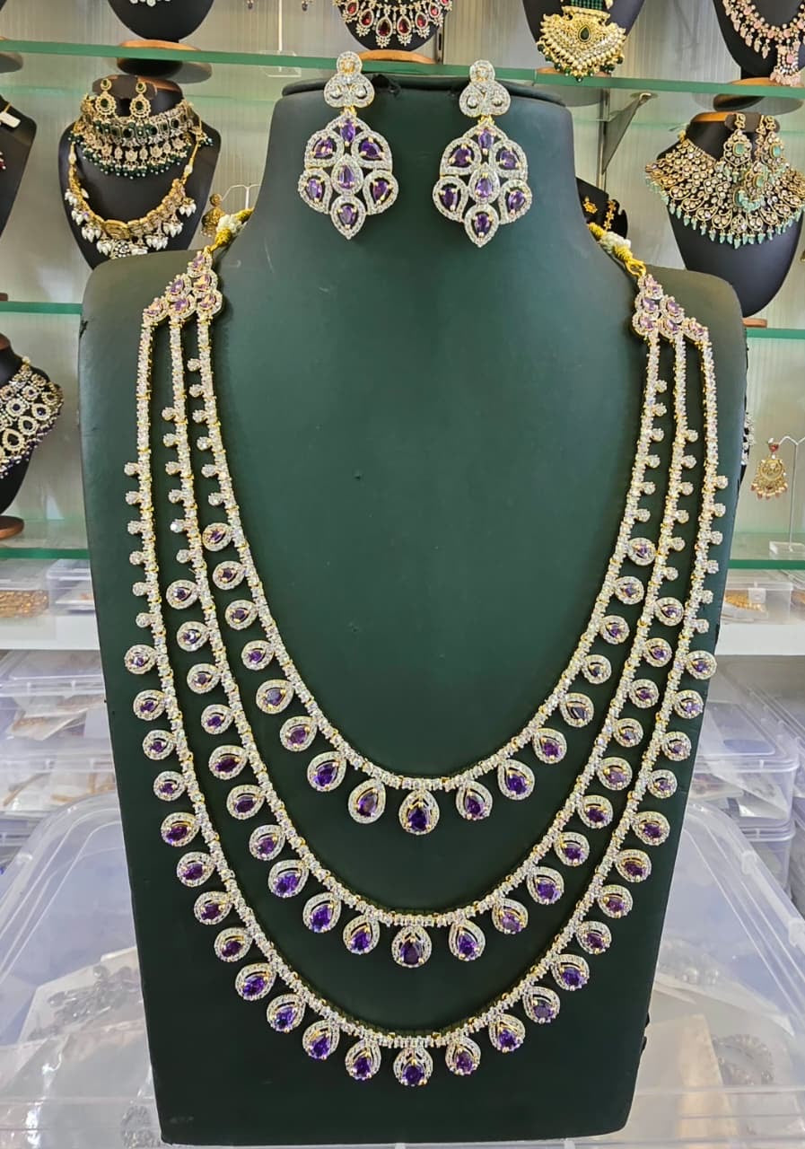 American Diamond Stones Bridal Layer Haram