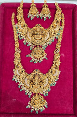 Nakshi Work with Kempu and AD Stones Bridal Combo Set