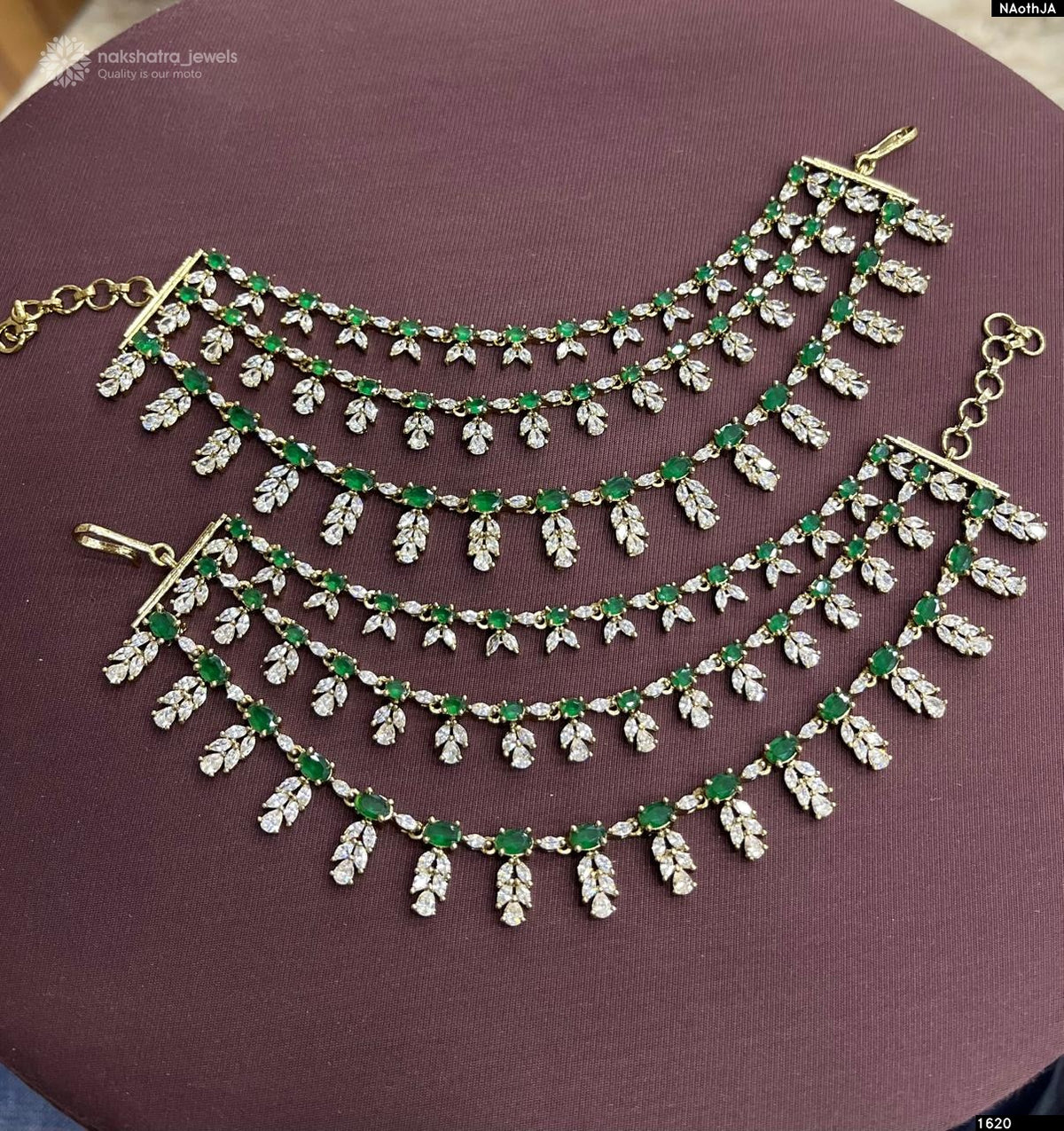 Victorian Polish AD Stones Ear Chains
