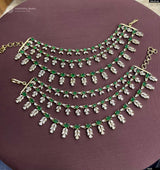 Victorian Polish AD Stones Ear Chains