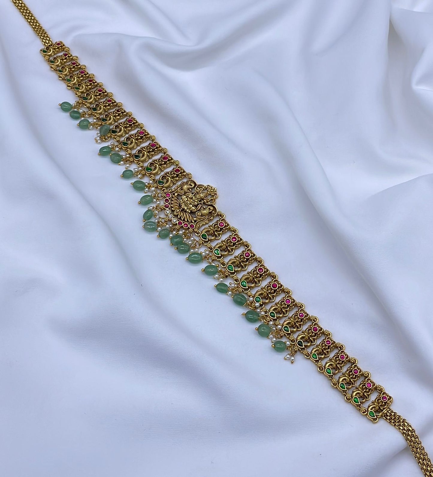 Nakshi Work with Kundan Stones Bridal Hip Chain