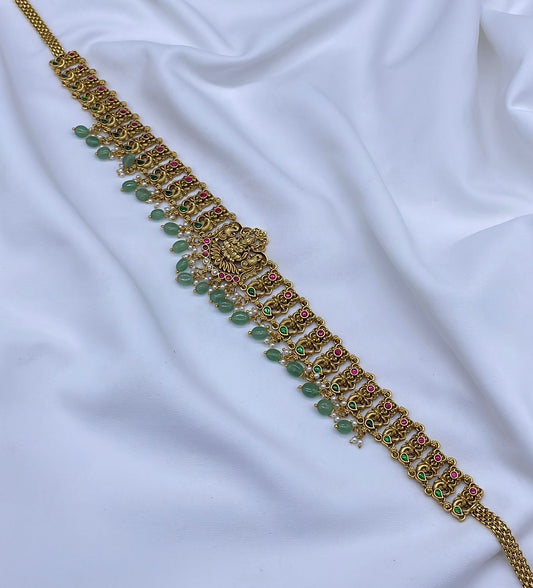 Nakshi Work with Kundan Stones Bridal Hip Chain