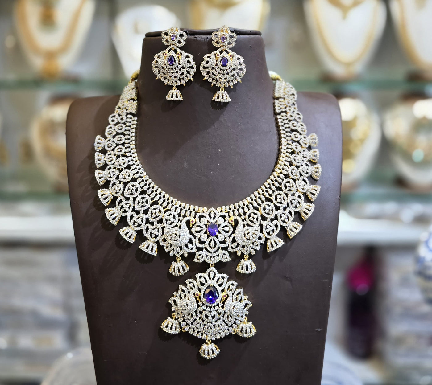 American Diamond Stones Bridal Necklace