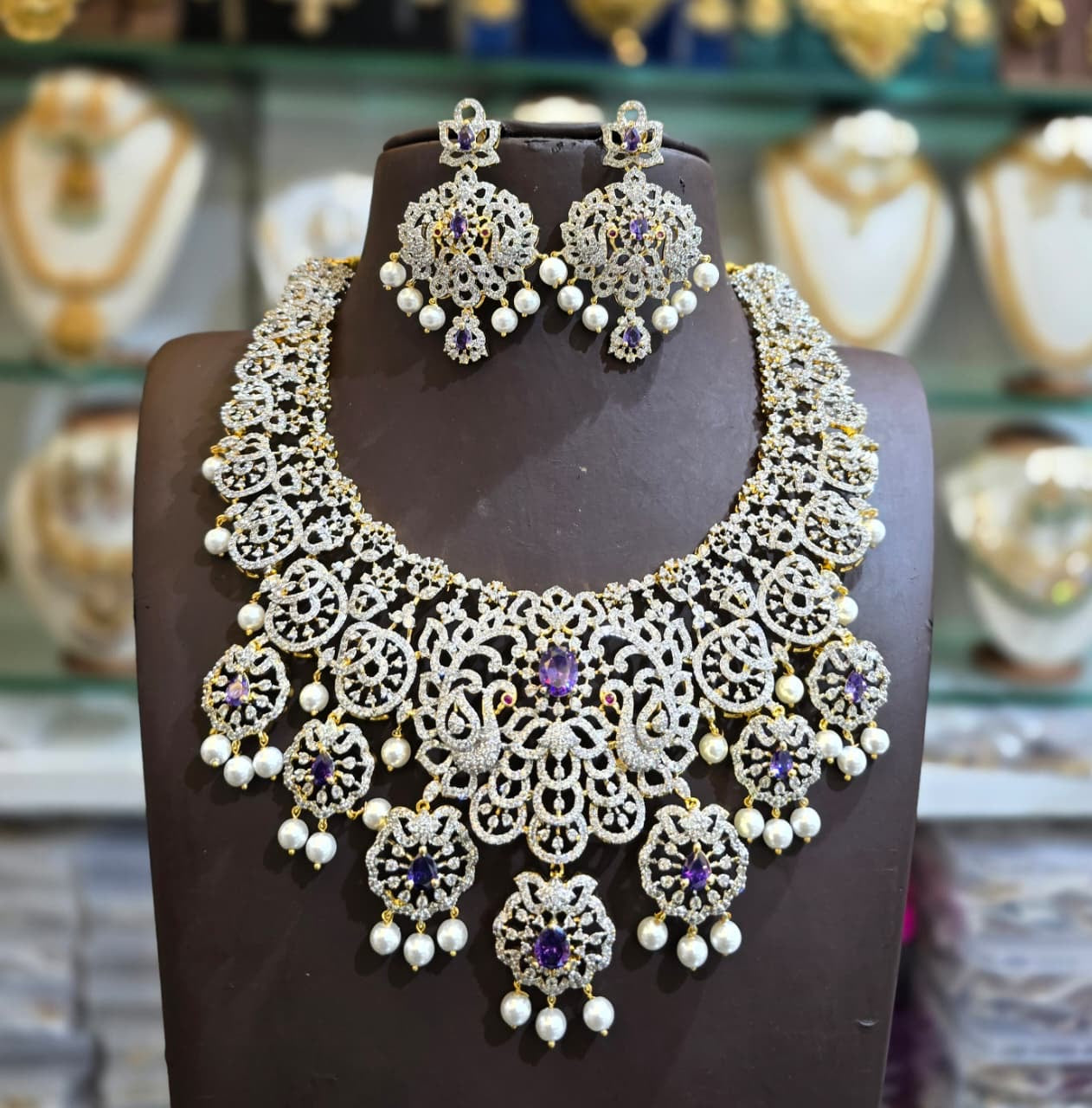 American Diamond Stones Bridal Necklace