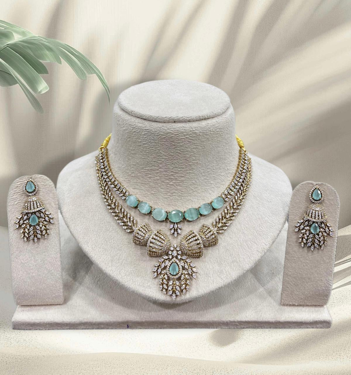 Victorian Polish AD Stones Necklace