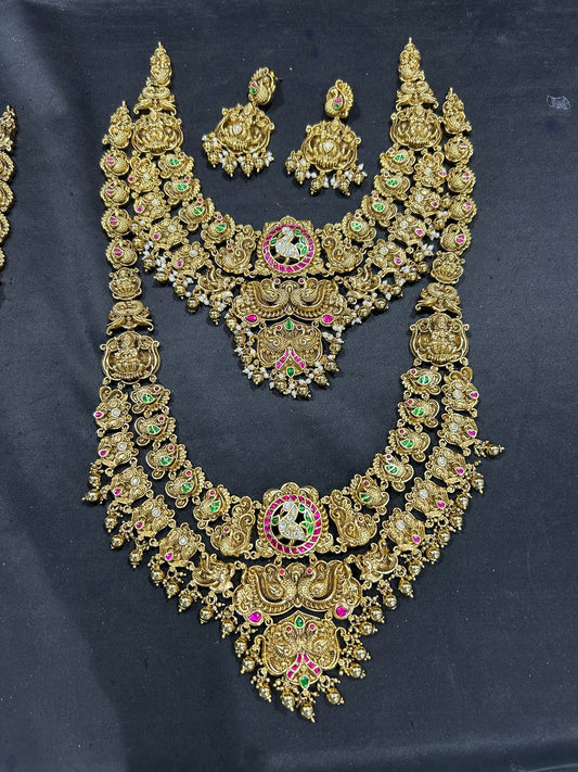 Nakshi Work with Kundan Stones Bridal Combo Set
