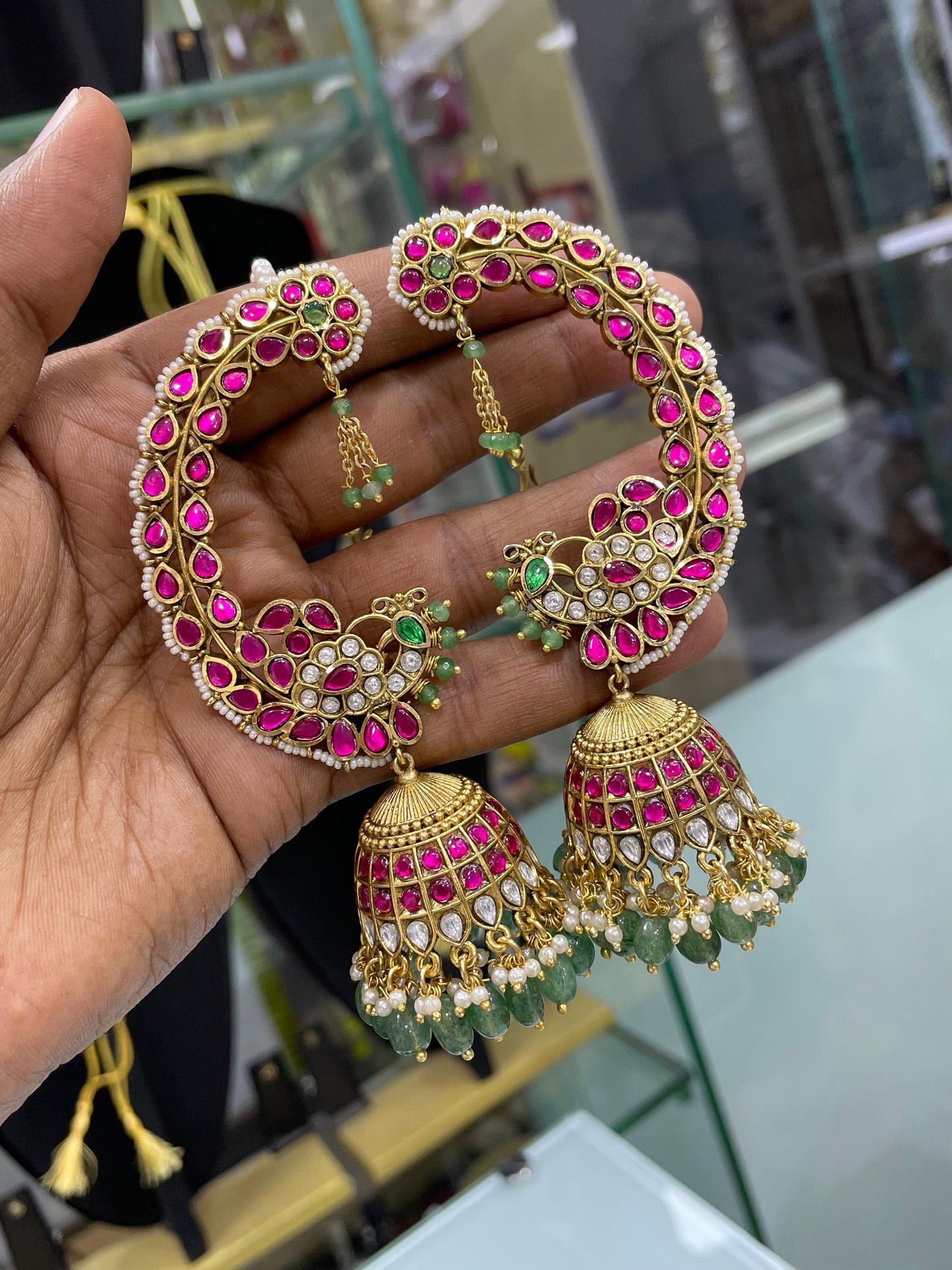 Jaadu Kundan Stones Bridal Earcuffs