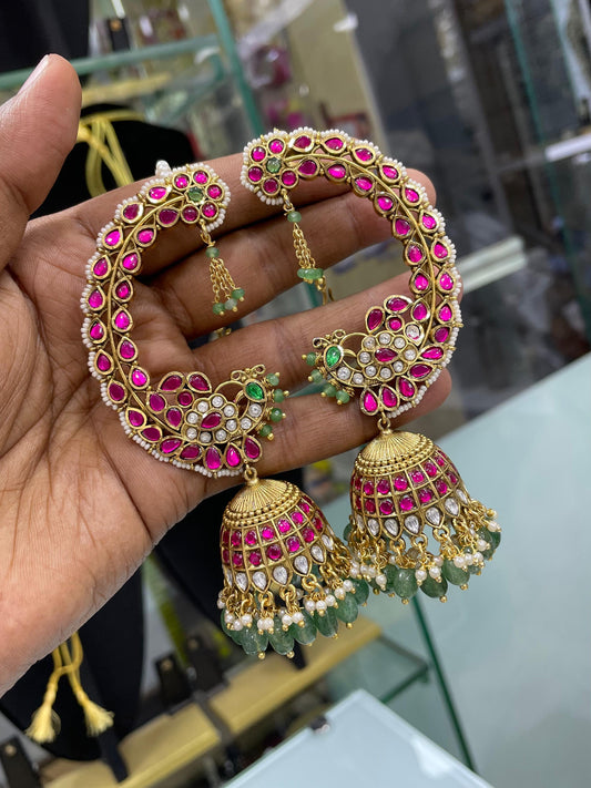 Jaadu Kundan Stones Bridal Earcuffs