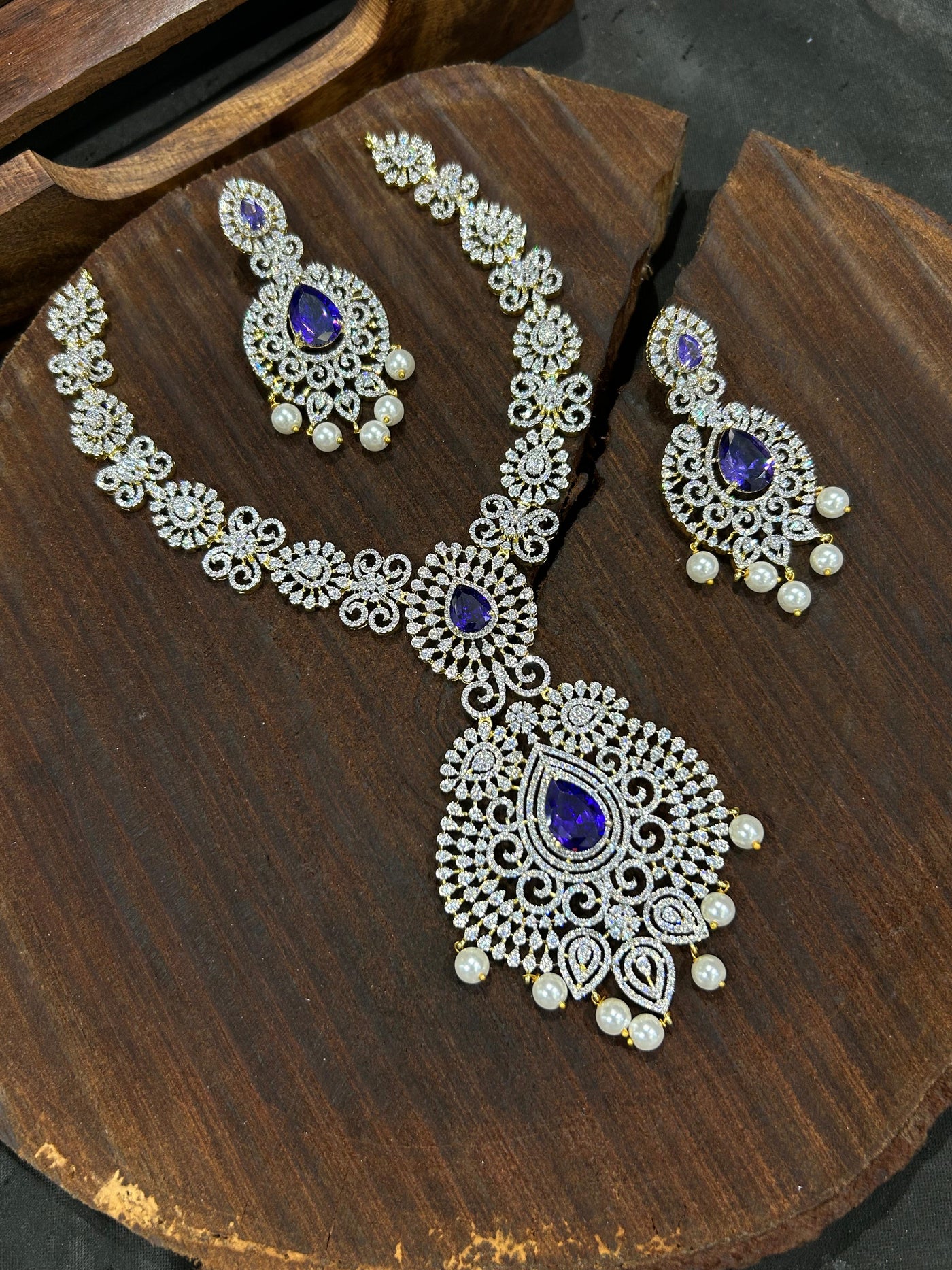 American Diamond Stones Bridal Necklace