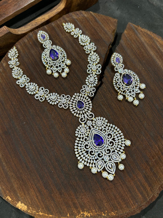American Diamond Stones Bridal Necklace