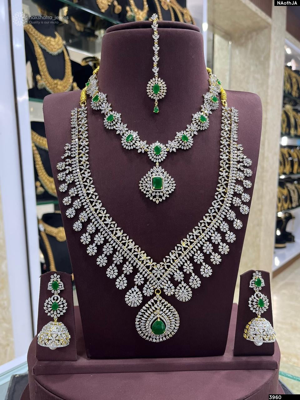 American Diamond Stones Bridal Combo Set