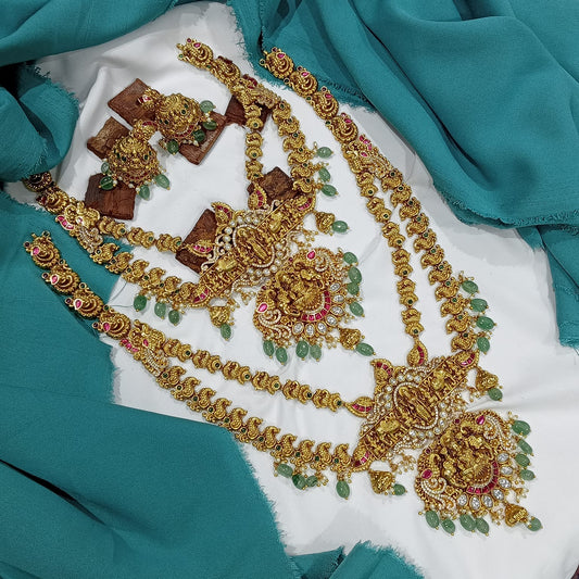 Nakshi Work with AD and Kundan Stones Bridal Combo
