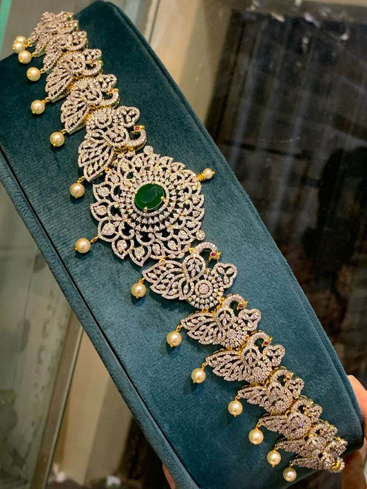 American Diamond Stones Bridal Hip Chain - Nakshatra Jewels