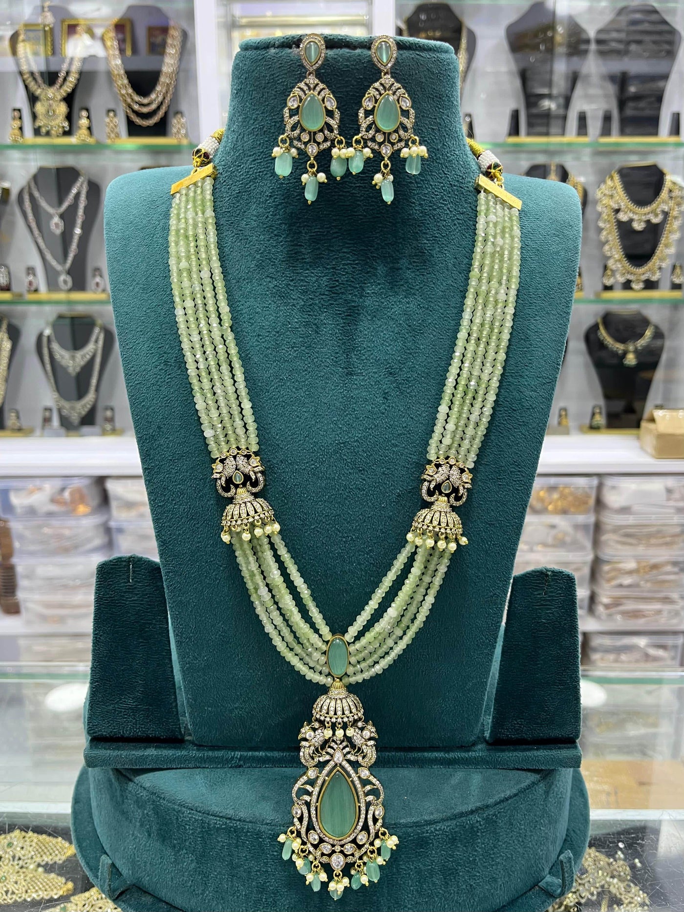 Victorian Polish AD Stones Pendent with Beads Haram
