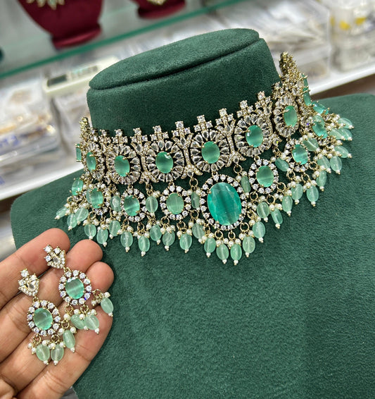 Victorian Polish with AD Stones Bridal Choker