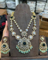 Moissanite & AD Stones Bridal Layer Haram - Nakshatra Jewels