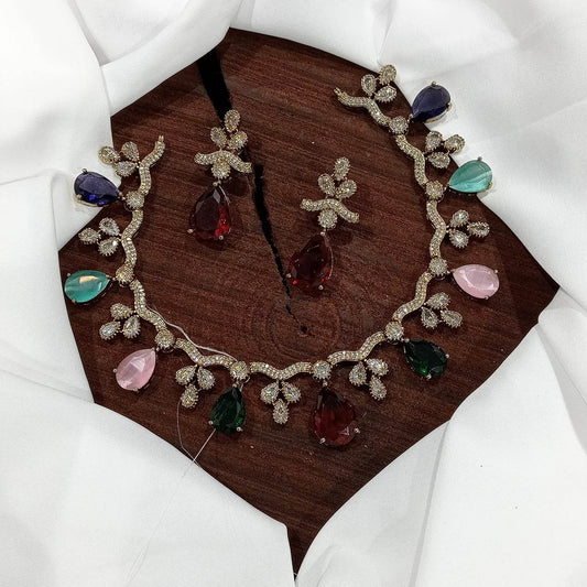 Victorian Polish AD Stones Choker - Nakshatra Jewels