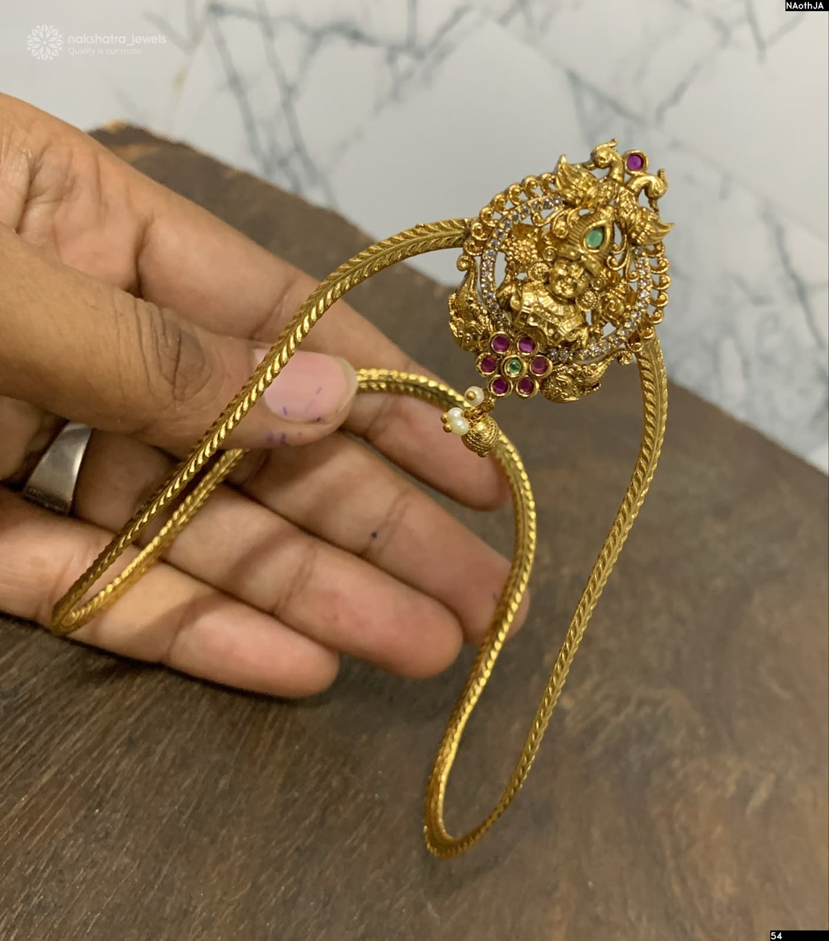 Nakshi Work with Kempu Stones Bridal Vanki