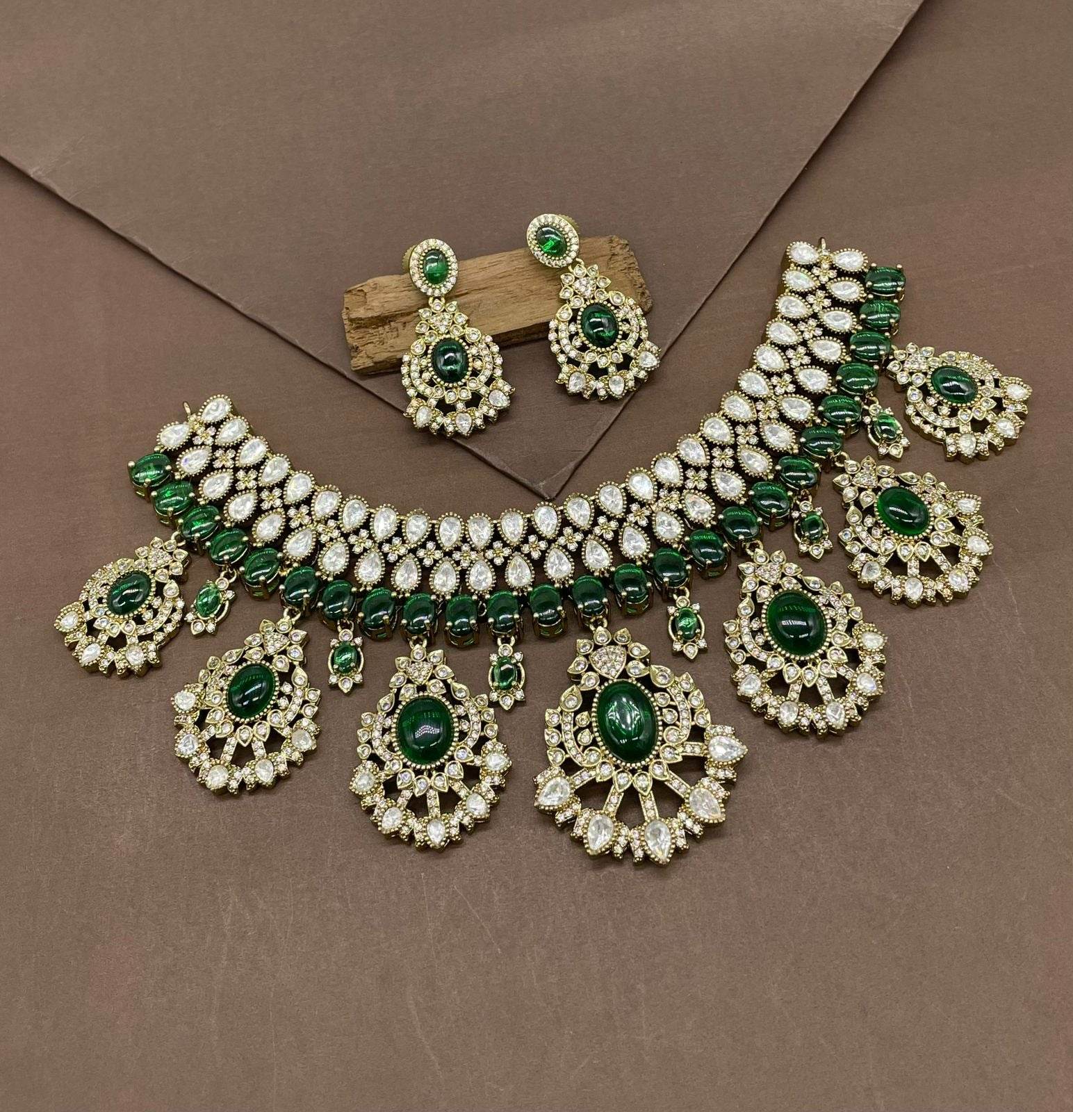 Mossanite with AD Stones Bridal Choker - Nakshatra Jewels