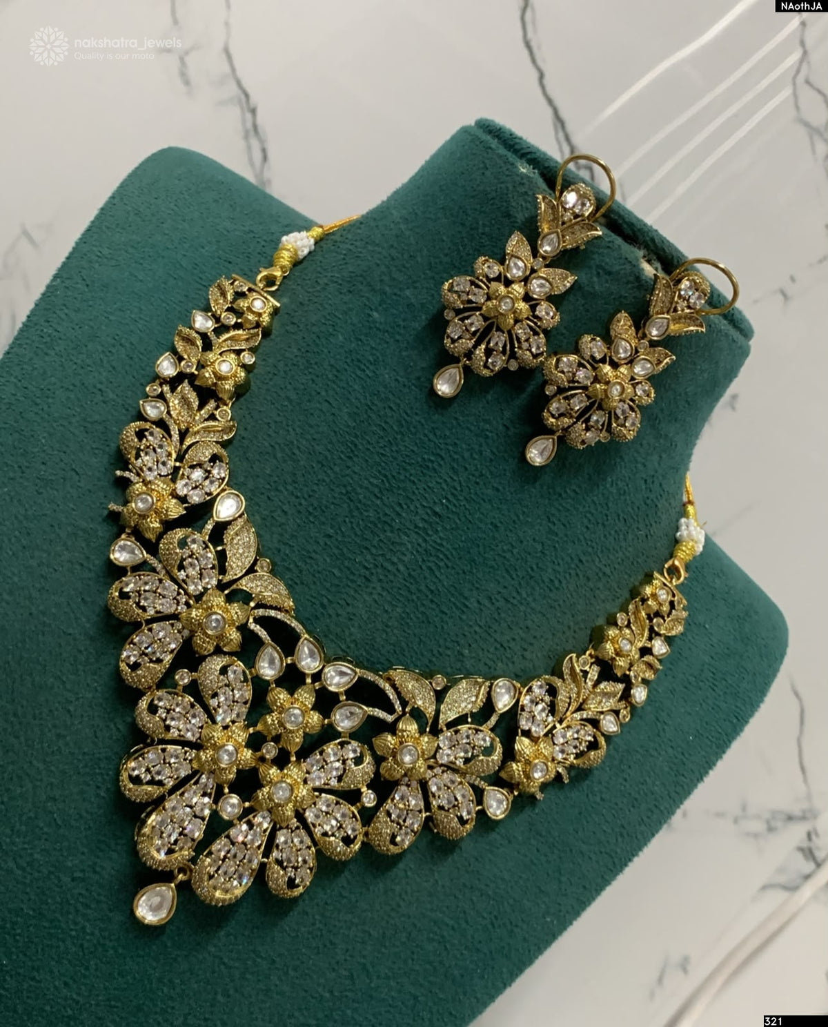 Victorian Polish AD Stones Necklace