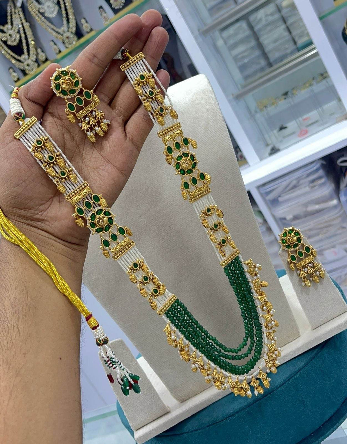 Nagasi work with Kempu Stones Beads Haram
