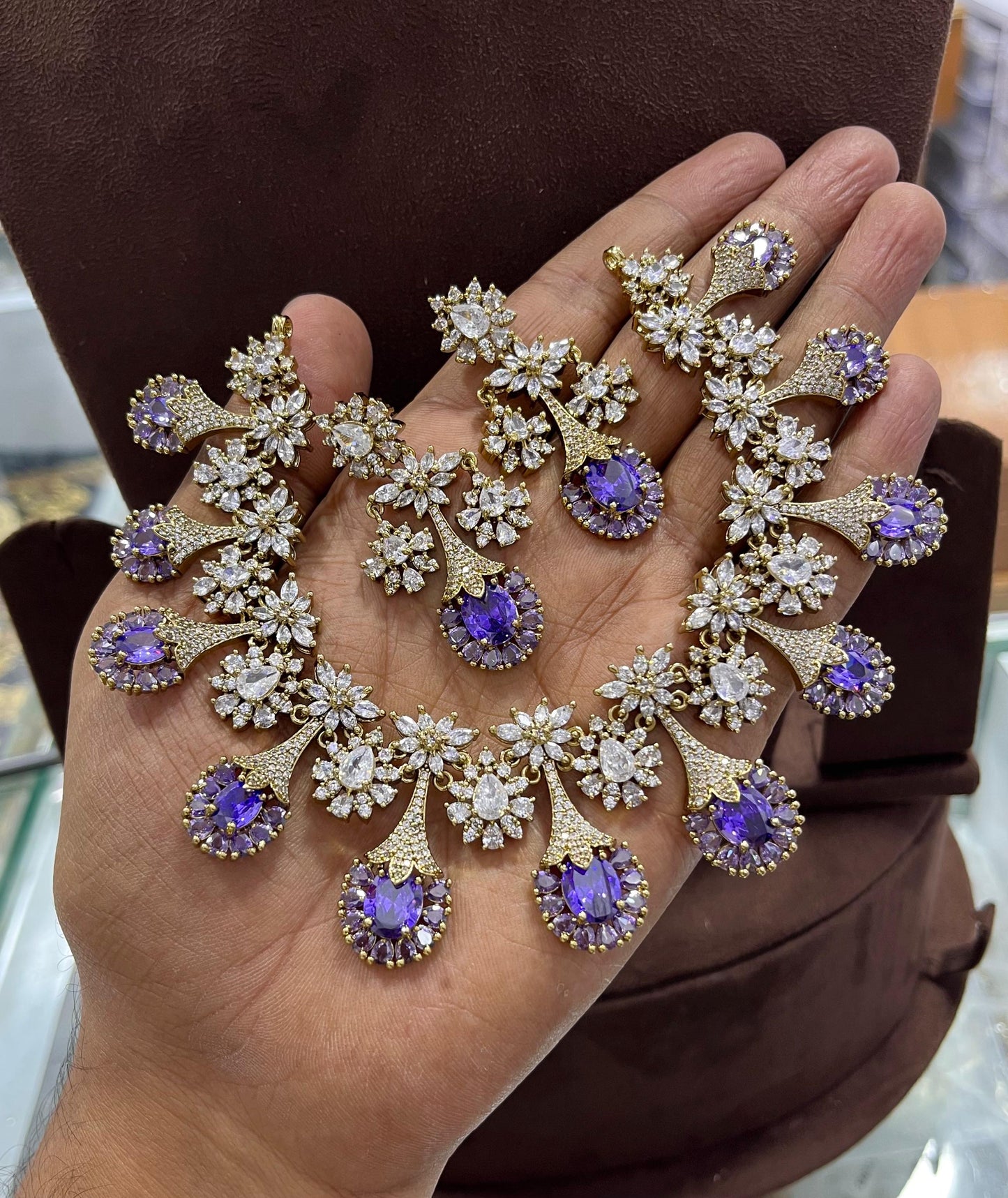 Victorian Polish AD and Mossianite Stones Necklace