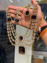 Victorian Polish with AD Stones Necklace - Nakshatra Jewels