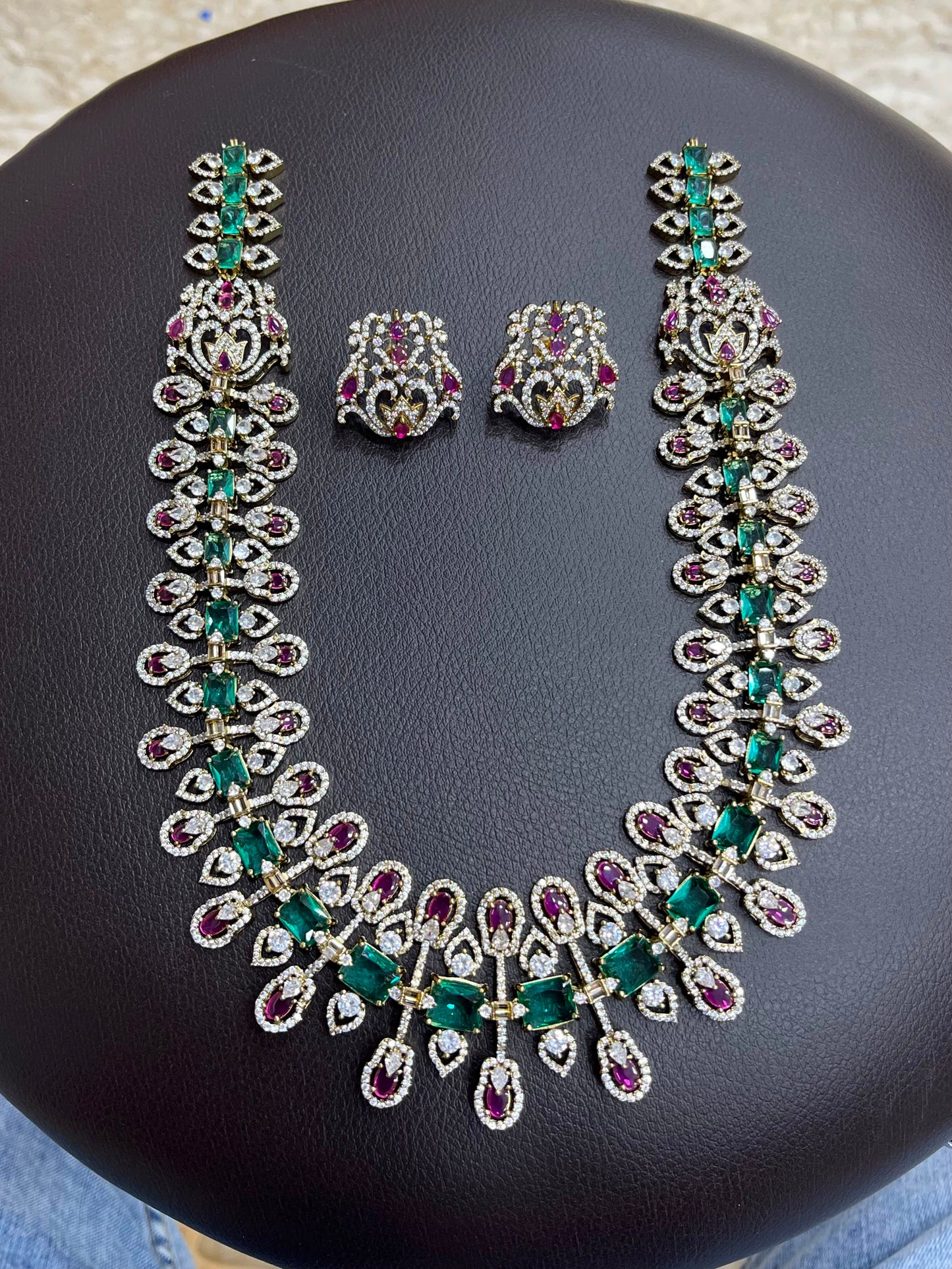 Victorian Polish with AD Stones Bridal Haram