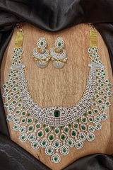 American Diamond Stones Bridal Haram - Nakshatra Jewels