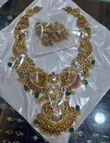 Nakshi Work with AD Stones Bridal Necklace
