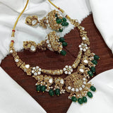 Nakshi Work with Moissanite Stones Bridal Necklace - Nakshatra Jewels