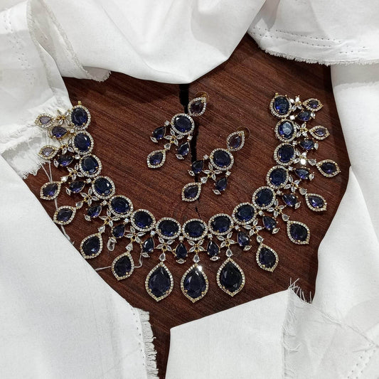 Victorian Polish with AD Stones Necklace - Nakshatra Jewels