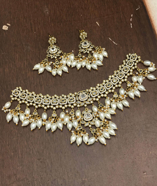 Victorian Polish AD Stones Choker - Nakshatra Jewels
