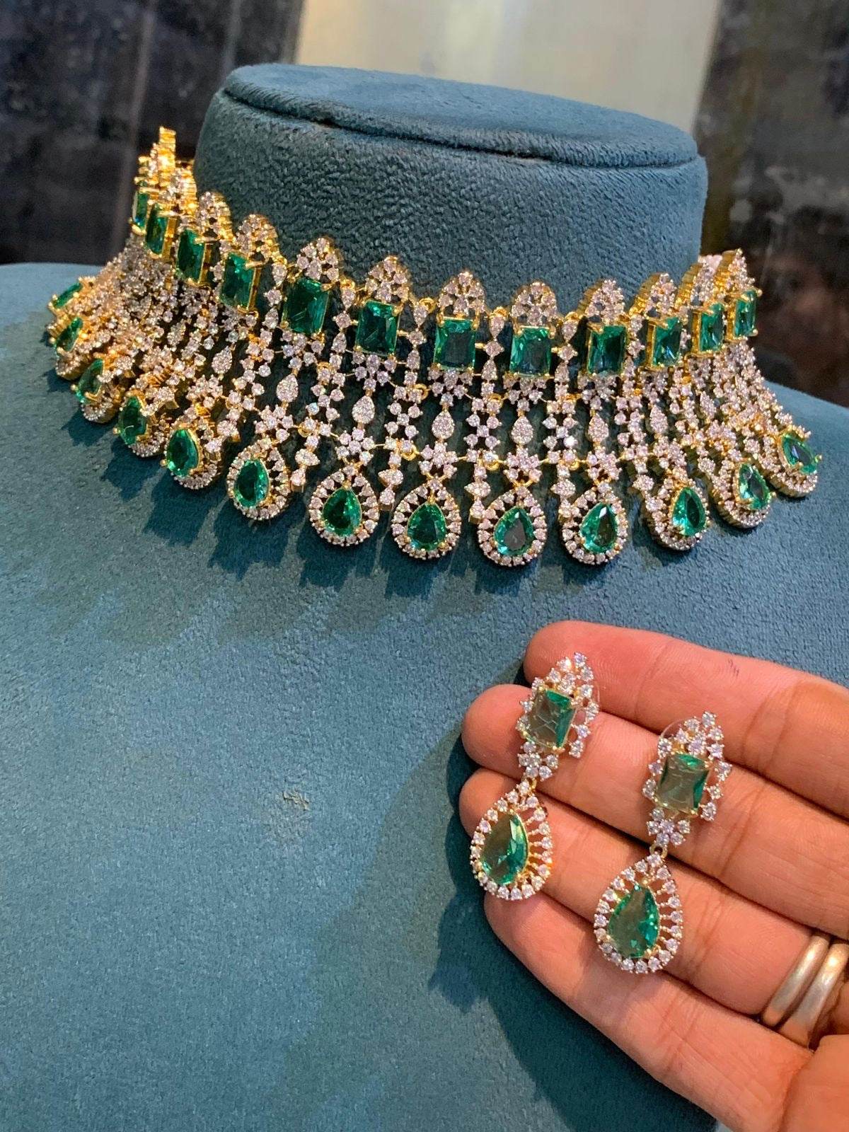 American Diamond Stone Bridal Choker