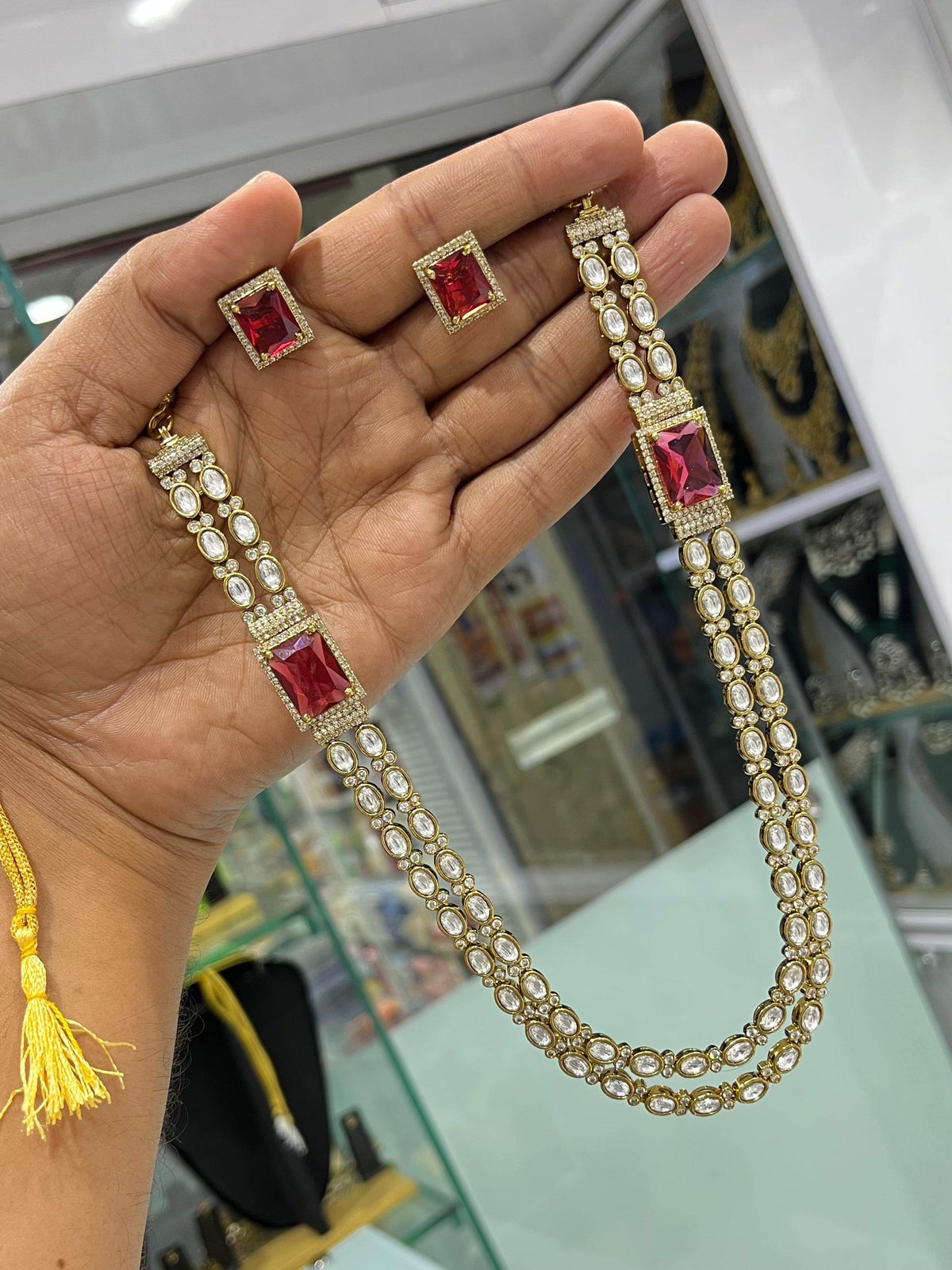Victorian Polish with Kundan Stones Necklace
